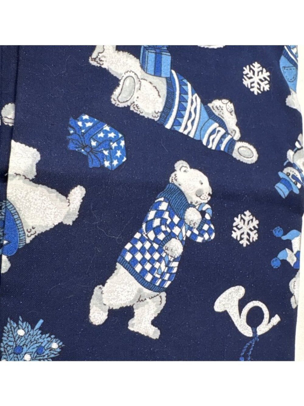 Concord Fabrics Cotton Fat Quarter Polar Bear Print 18"x22" Blue White Design